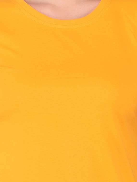women solid round neck t-shirt - 20842253 -  Standard Image - 5