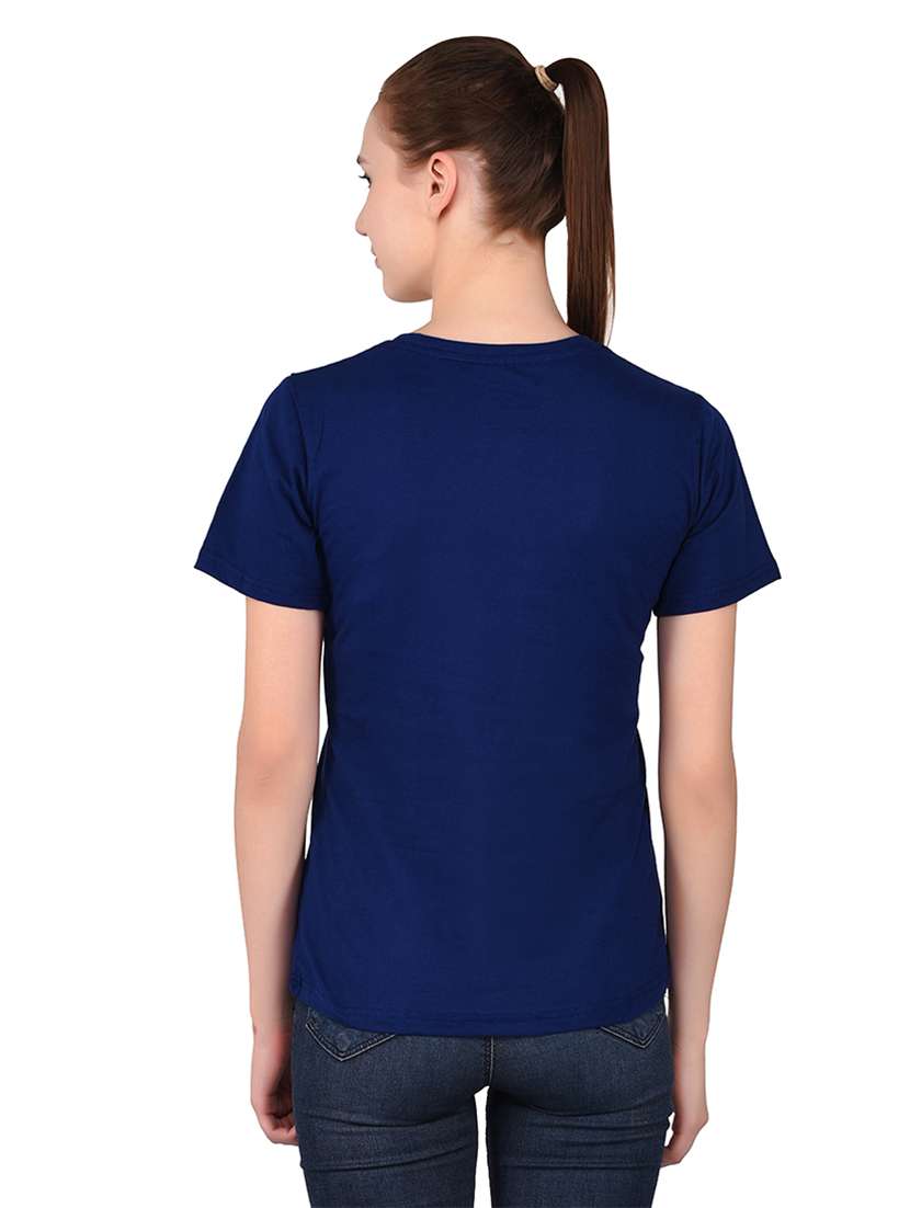 women solid round neck t-shirt - 20842255 -  Standard Image - 3