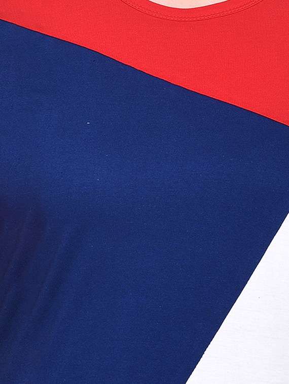 women color block round neck t-shirt - 20842265 -  Standard Image - 5