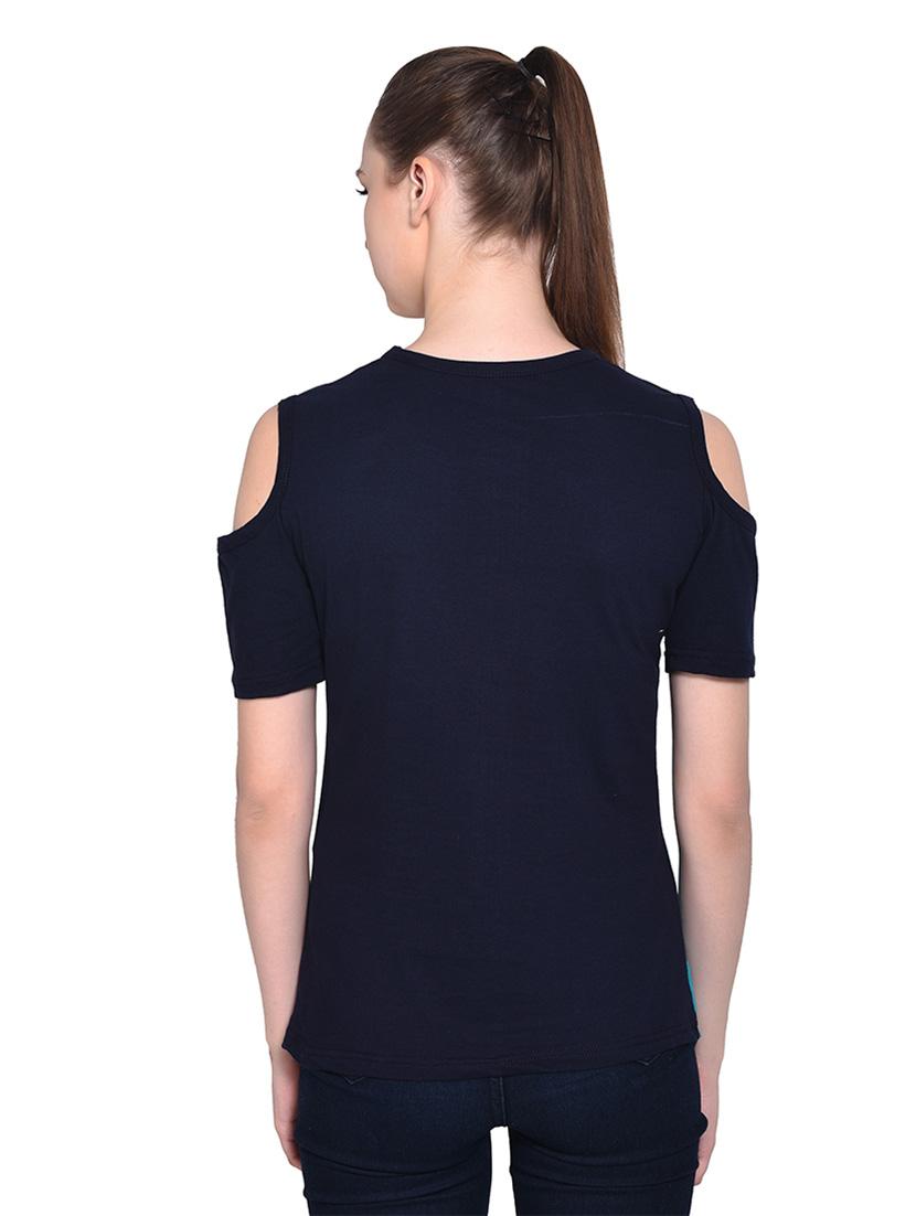 women color block round neck t-shirt - 20842266 - Standard Image - 3
