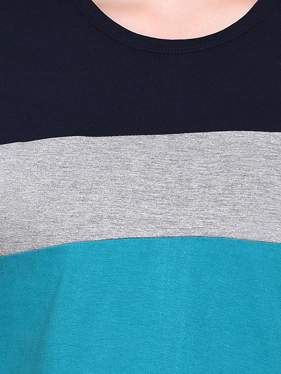 women color block round neck t-shirt - 20842266 - Standard Image - 5