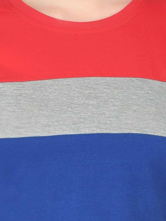 women color block round neck t-shirt - 20842267 -  Standard Image - 5