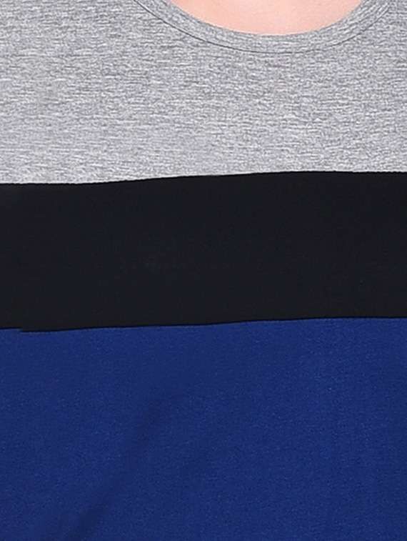 women color block round neck t-shirt - 20842271 -  Standard Image - 5