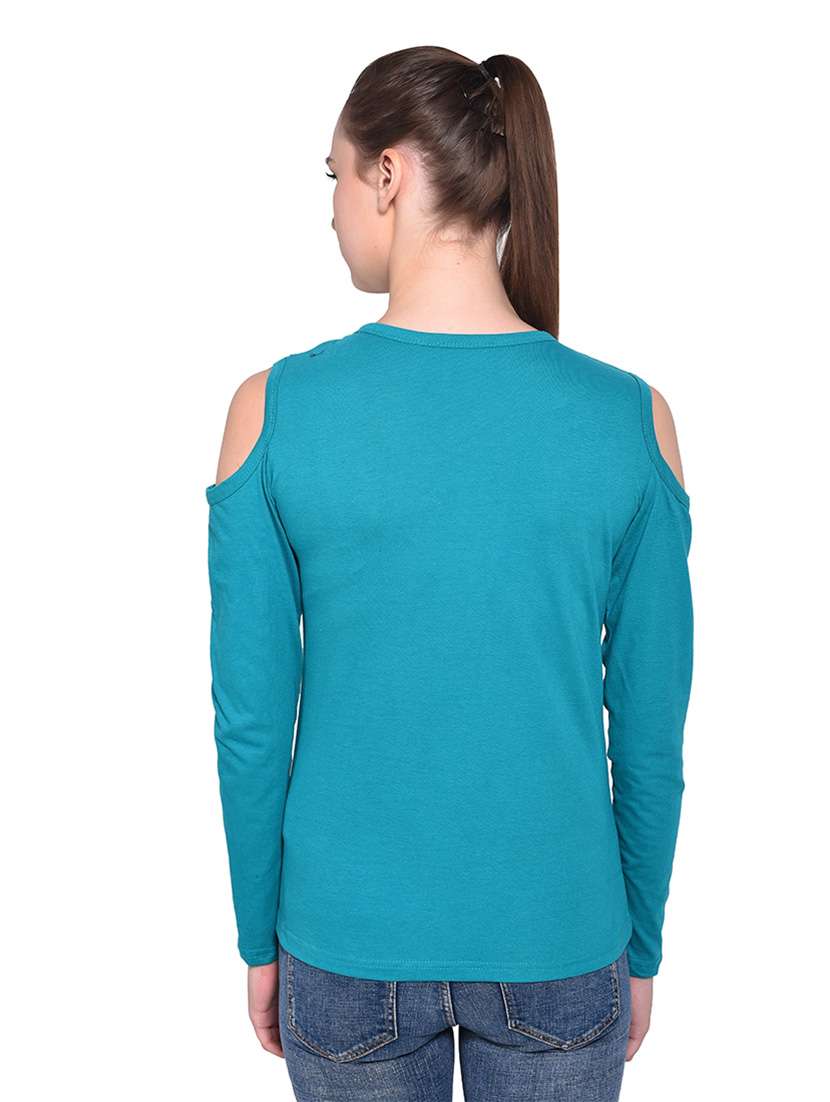 women solid round neck t-shirt - 20842272 -  Standard Image - 3