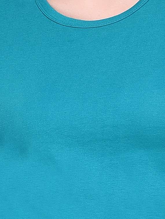 women solid round neck t-shirt - 20842272 -  Standard Image - 5