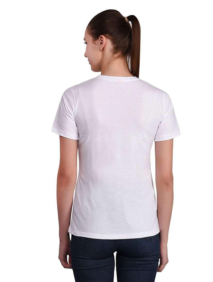 women solid round neck t-shirt - 20842274 -  Standard Image - 3