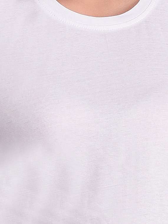 women solid round neck t-shirt - 20842274 -  Standard Image - 5