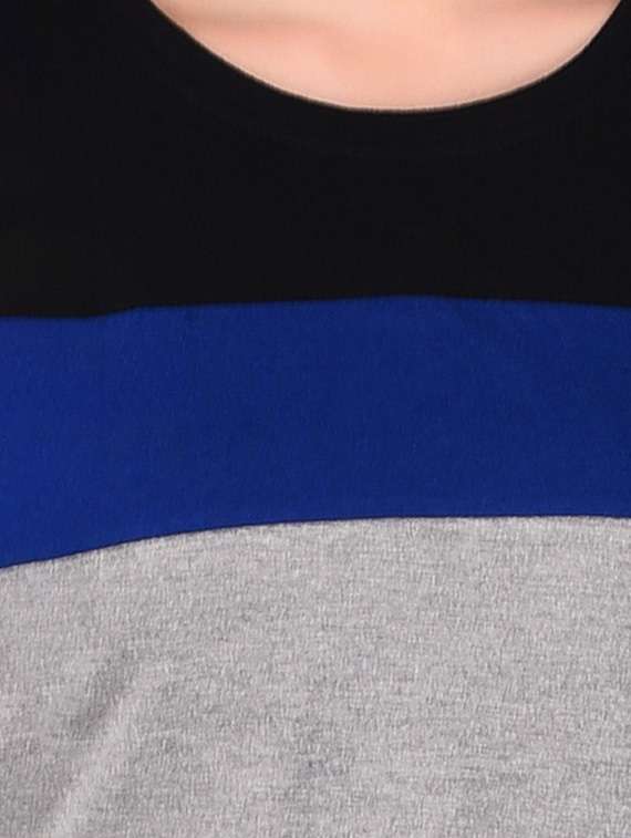 women color block round neck t-shirt - 20842278 -  Standard Image - 5