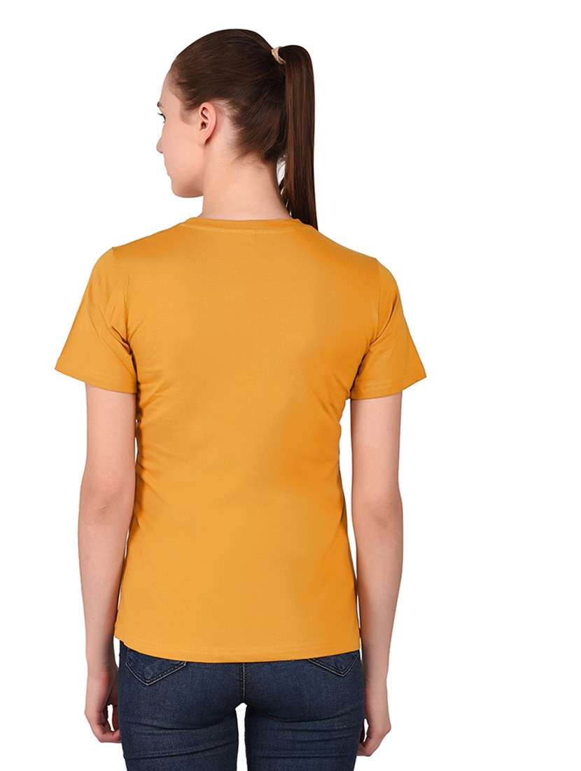 women solid round neck t-shirt - 20842279 -  Standard Image - 3
