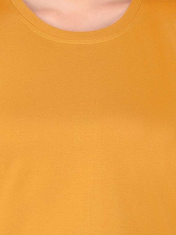 women solid round neck t-shirt - 20842279 -  Standard Image - 5