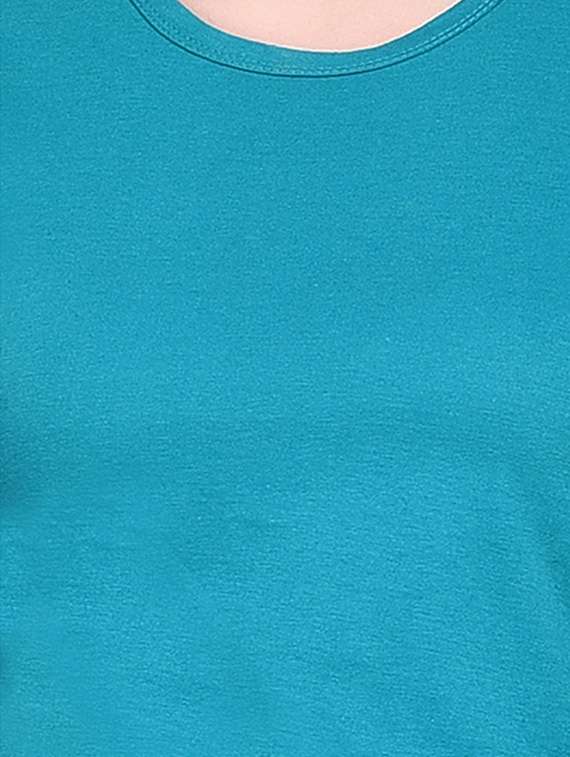 women solid round neck t-shirt - 20842283 -  Standard Image - 5
