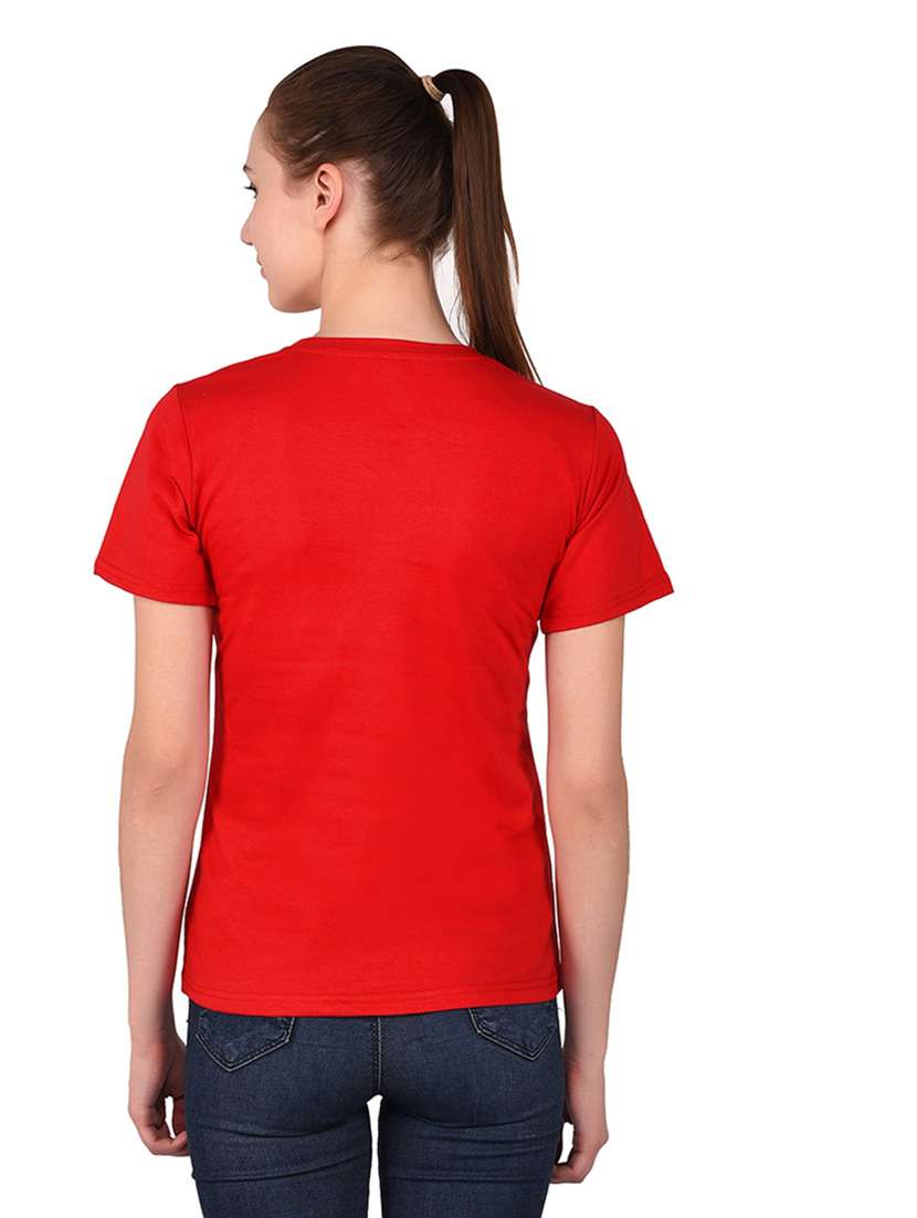 women solid round neck t-shirt - 20842285 -  Standard Image - 3