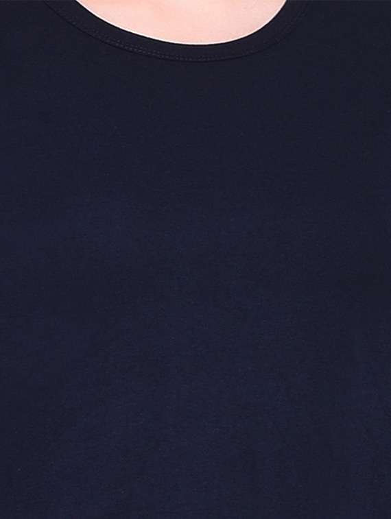 women solid round neck t-shirt - 20842294 - Standard Image - 5