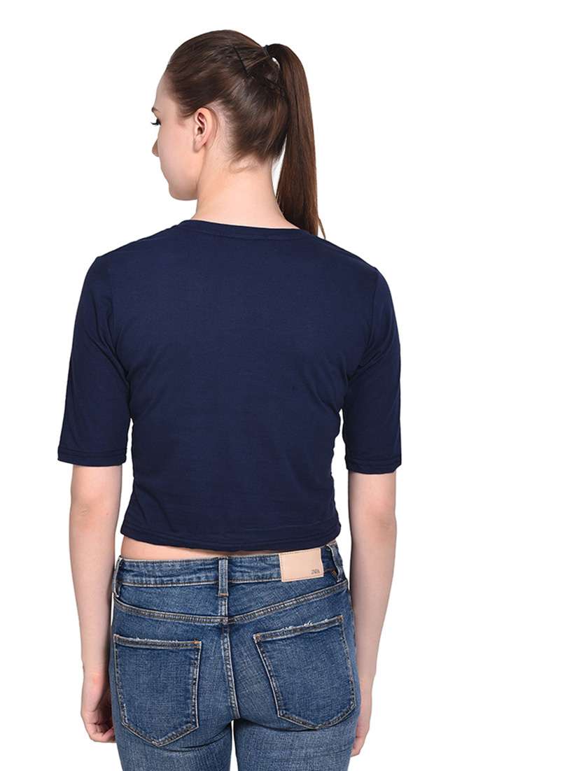 women solid round neck t-shirt - 20842297 -  Standard Image - 3