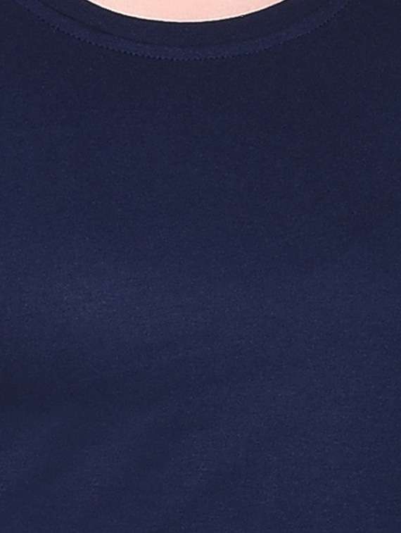 women solid round neck t-shirt - 20842297 -  Standard Image - 5