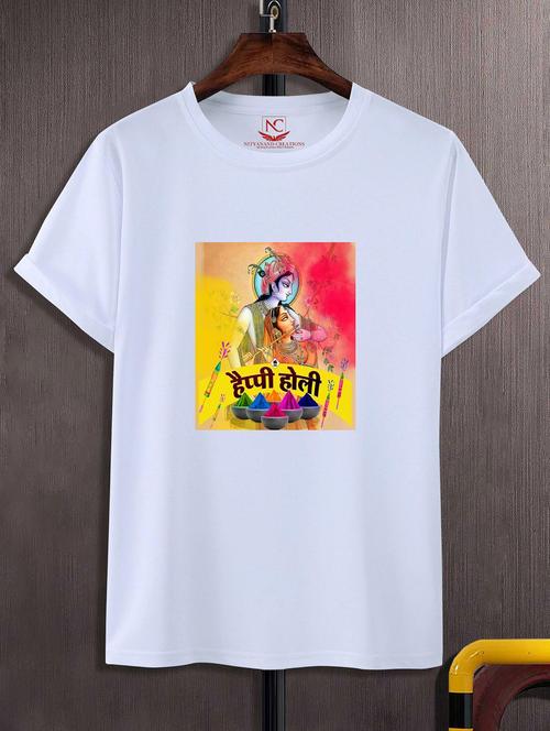 unisex white graphic printed t-shirt - 20842306 - Standard Image - 0