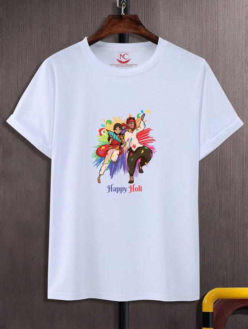 unisex white graphic printed t-shirt - 20842326 - Standard Image - 0