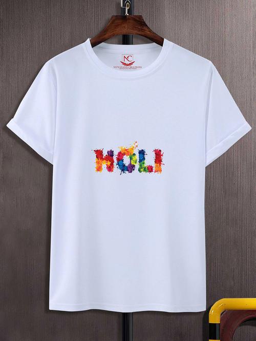 unisex typographic printed holi t-shirt - 20842351 - Standard Image - 0