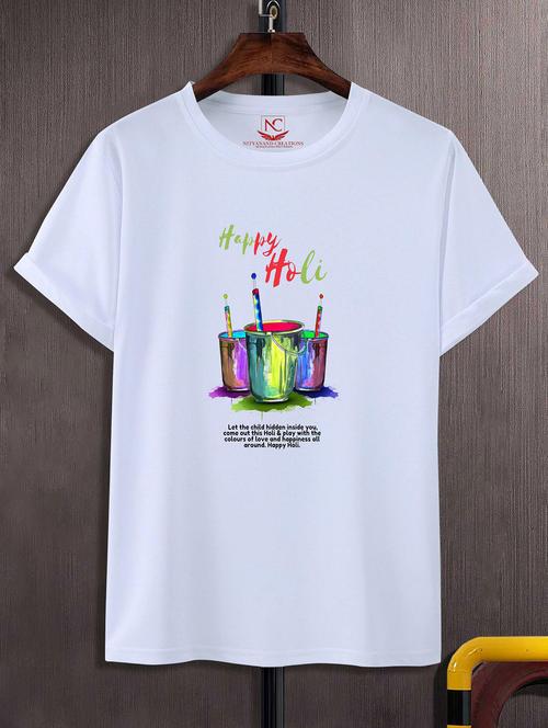 unisex white graphic printed t-shirt - 20842369 - Standard Image - 0