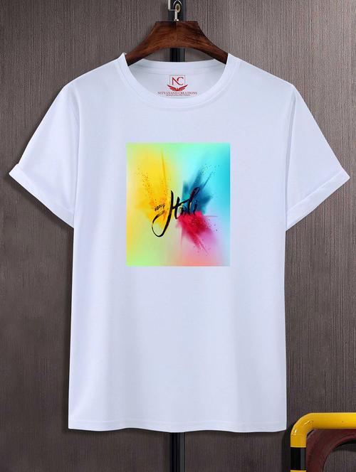 unisex white graphic printed t-shirt - 20842377 -  Standard Image - 0