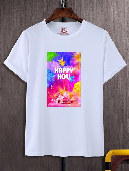 unisex white graphic printed t-shirt - 20842381 -  Standard Image - 0