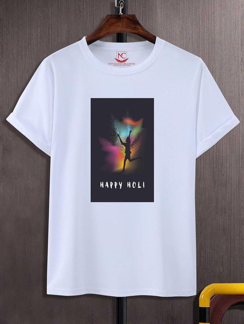 unisex white graphic printed t-shirt - 20842398 - Standard Image - 0