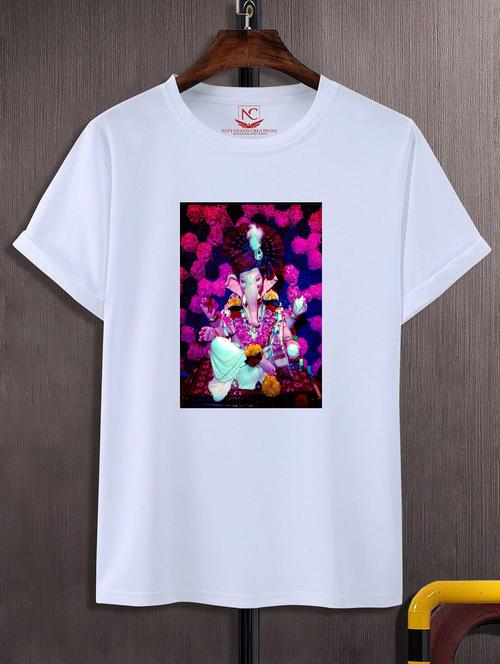 unisex white graphic printed t-shirt - 20842426 -  Standard Image - 0