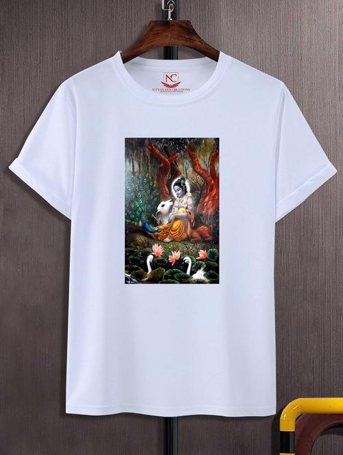 unisex white graphic printed t-shirt - 20842493 - Standard Image - 0