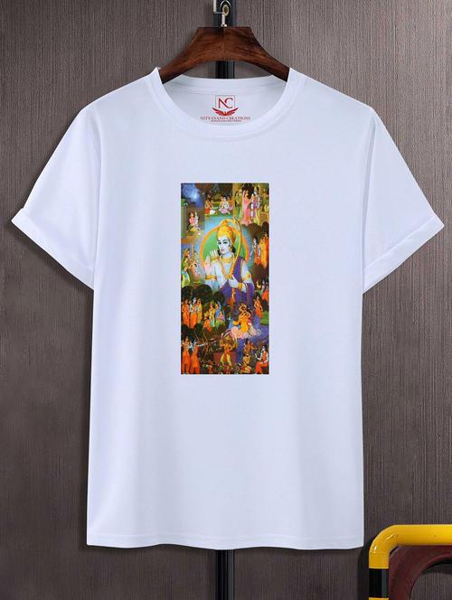 unisex white graphic printed t-shirt - 20842520 - Standard Image - 0