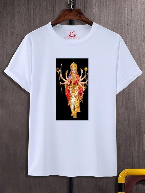 unisex white graphic printed t-shirt - 20842575 -  Standard Image - 0
