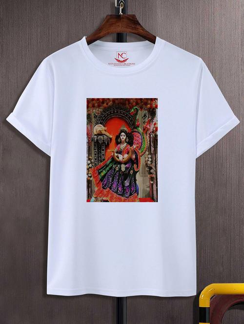 unisex white graphic printed t-shirt - 20842633 - Standard Image - 0