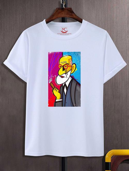 unisex white graphic printed t-shirt - 20842646 -  Standard Image - 0