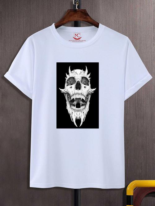 unisex white graphic printed t-shirt - 20842647 -  Standard Image - 0