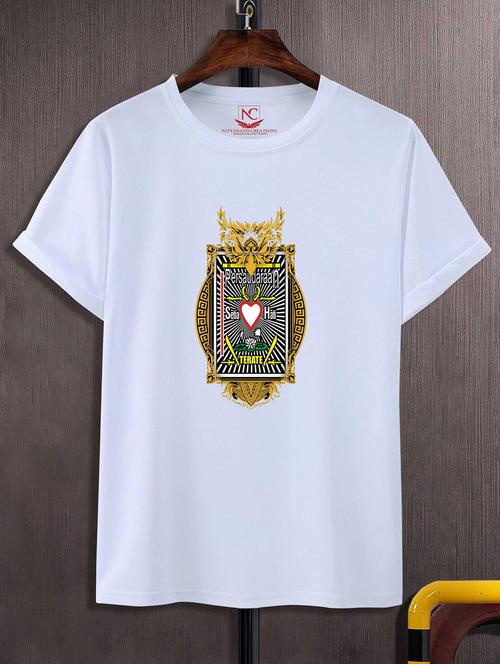 unisex white graphic printed t-shirt - 20842666 - Standard Image - 0