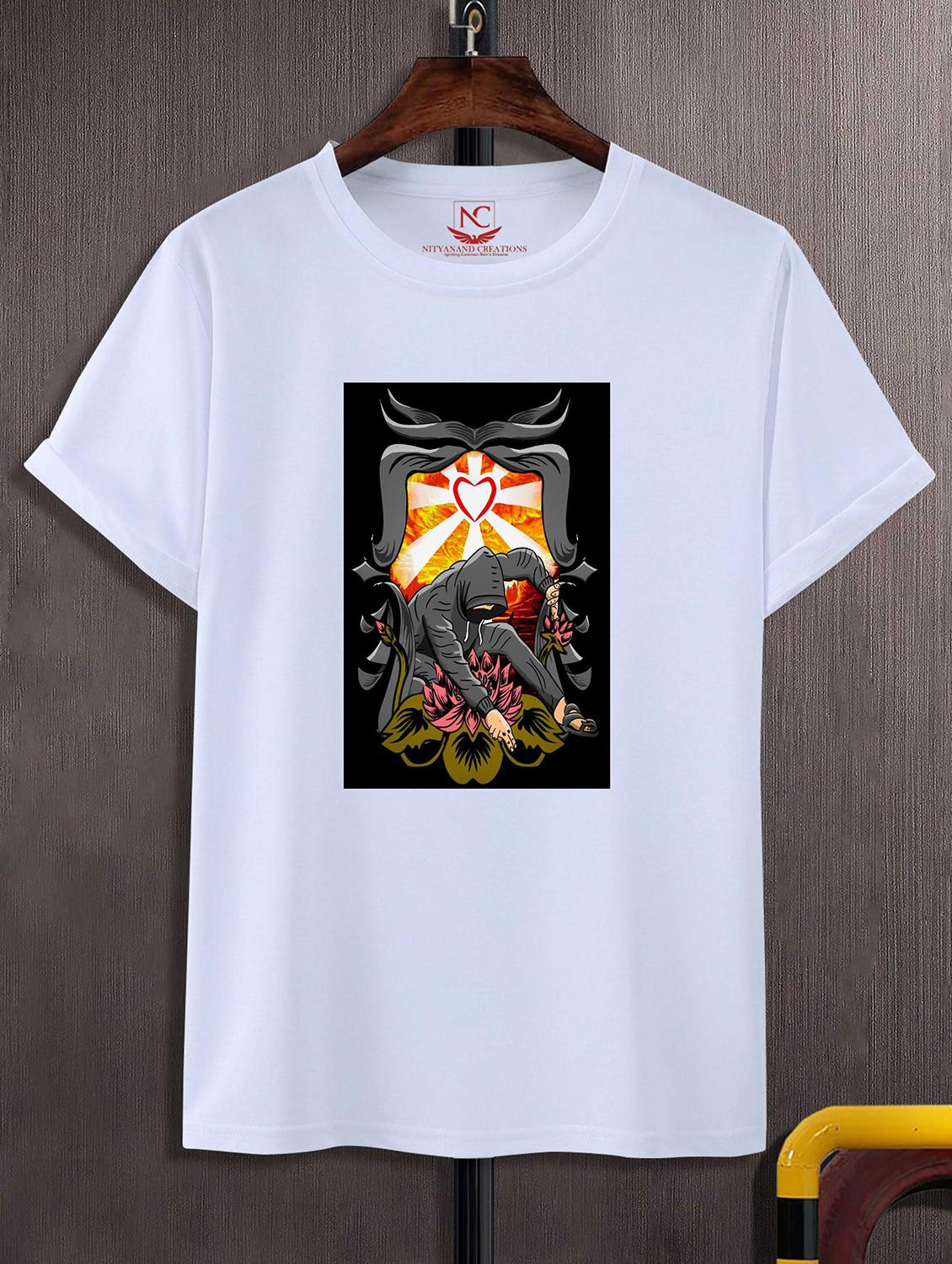 unisex white graphic printed t-shirt - 20842667 - Zoom Image - 0
