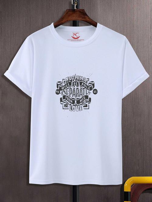 unisex white graphic printed t-shirt - 20842672 -  Standard Image - 0