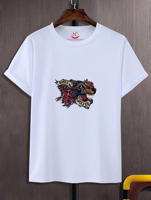 unisex white graphic printed t-shirt - 20842674 -  Standard Image - 0