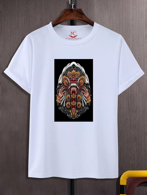 unisex white graphic printed t-shirt - 20842676 - Standard Image - 0
