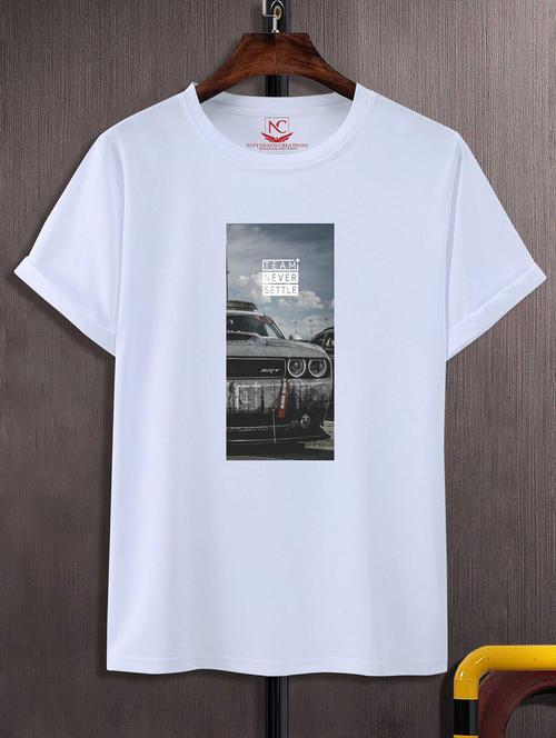 unisex white graphic printed t-shirt - 20842703 -  Standard Image - 0