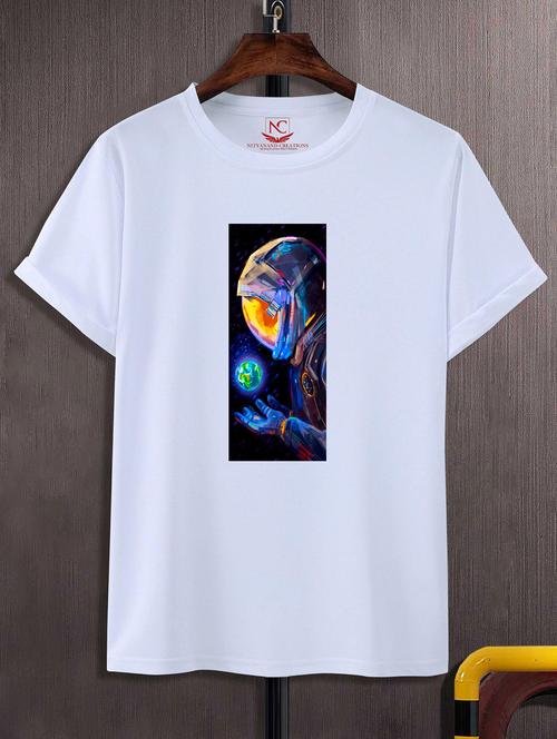 unisex white graphic printed t-shirt - 20842706 - Standard Image - 0