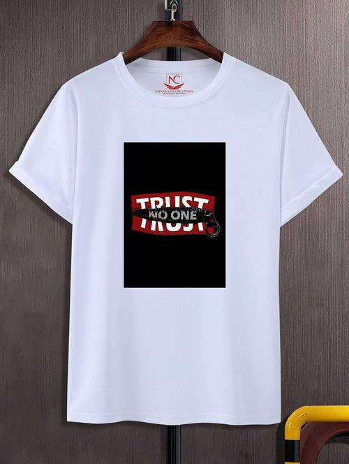 unisex white graphic printed t-shirt - 20842720 -  Standard Image - 0