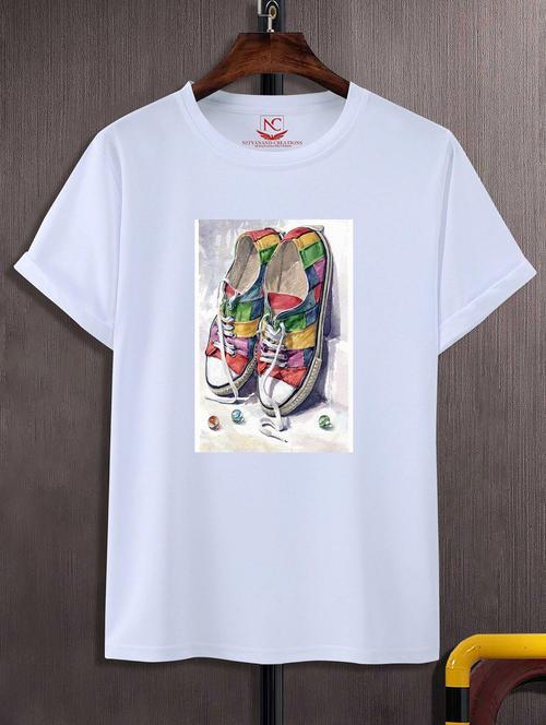 unisex white graphic printed t-shirt - 20842728 -  Standard Image - 0