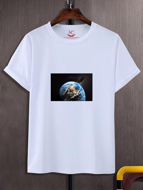 unisex white graphic printed t-shirt - 20842732 -  Standard Image - 0