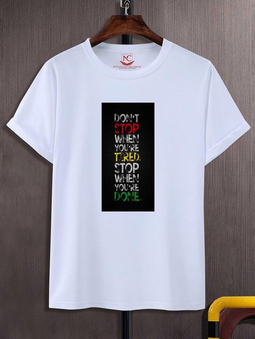 unisex white graphic printed t-shirt - 20842737 -  Standard Image - 0