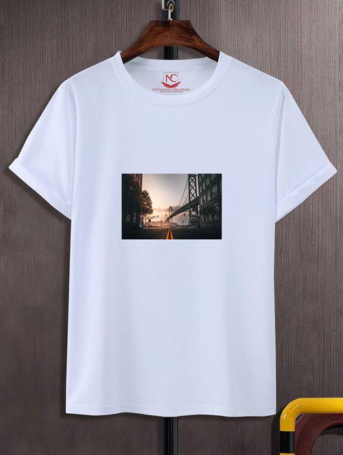 unisex white graphic printed t-shirt - 20842765 -  Standard Image - 0