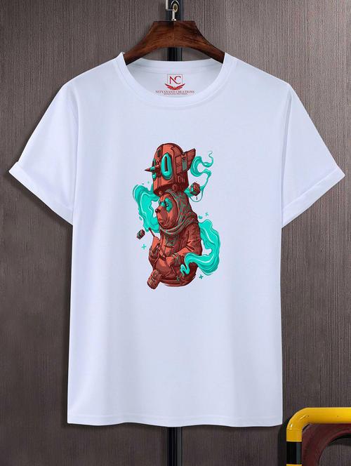 unisex white graphic printed t-shirt - 20842783 - Standard Image - 0