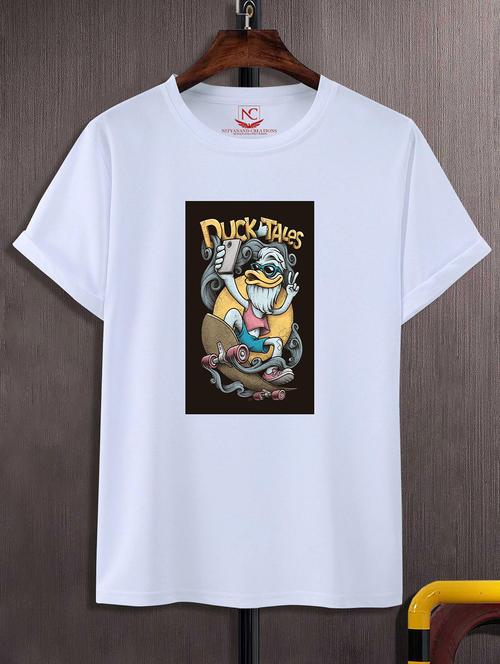 unisex white graphic printed t-shirt - 20842788 -  Standard Image - 0