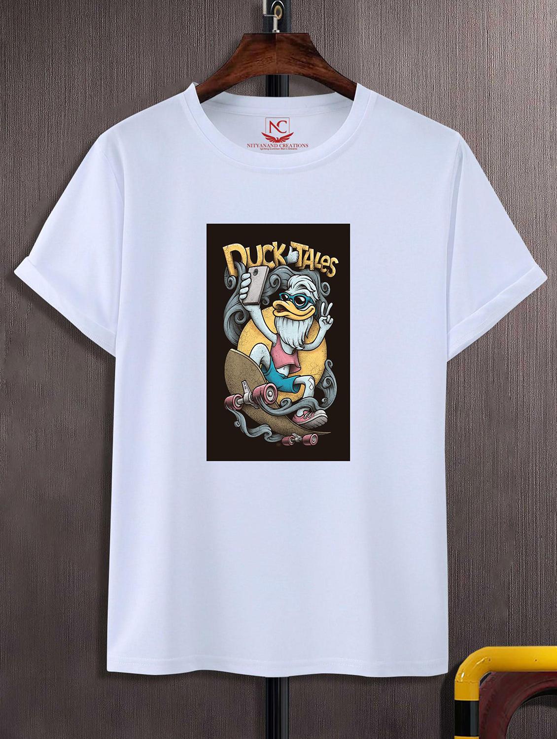 unisex white graphic printed t-shirt - 20842788 -  Zoom Image - 0