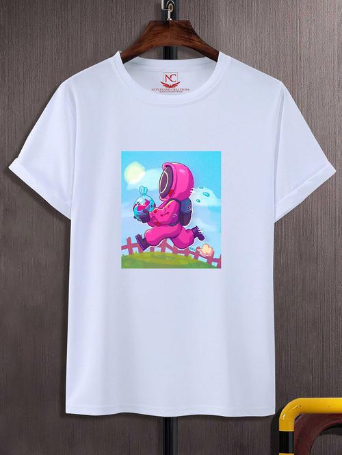 unisex white graphic printed t-shirt - 20842799 -  Standard Image - 0