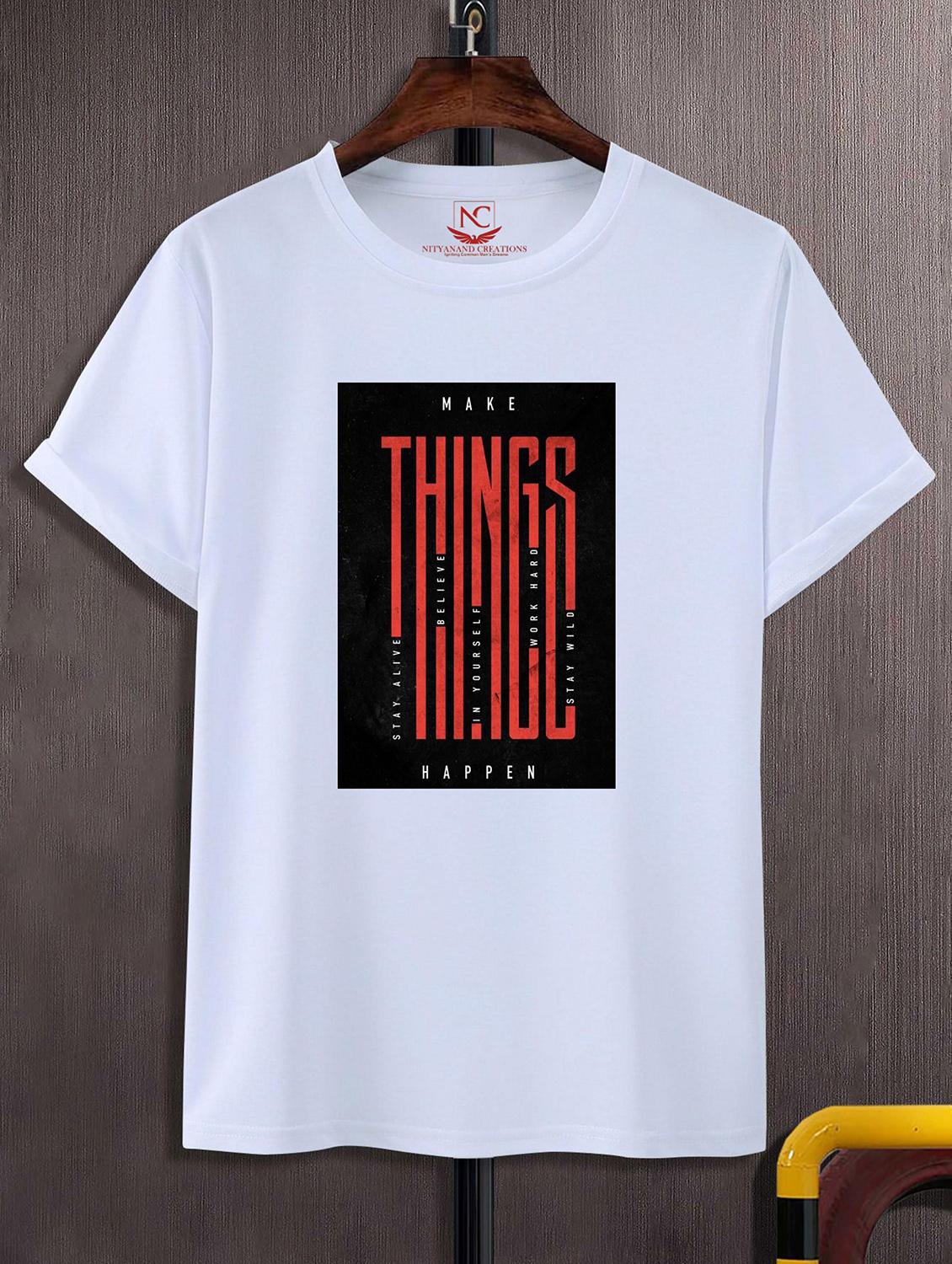 unisex white graphic printed t-shirt - 20842820 -  Zoom Image - 0